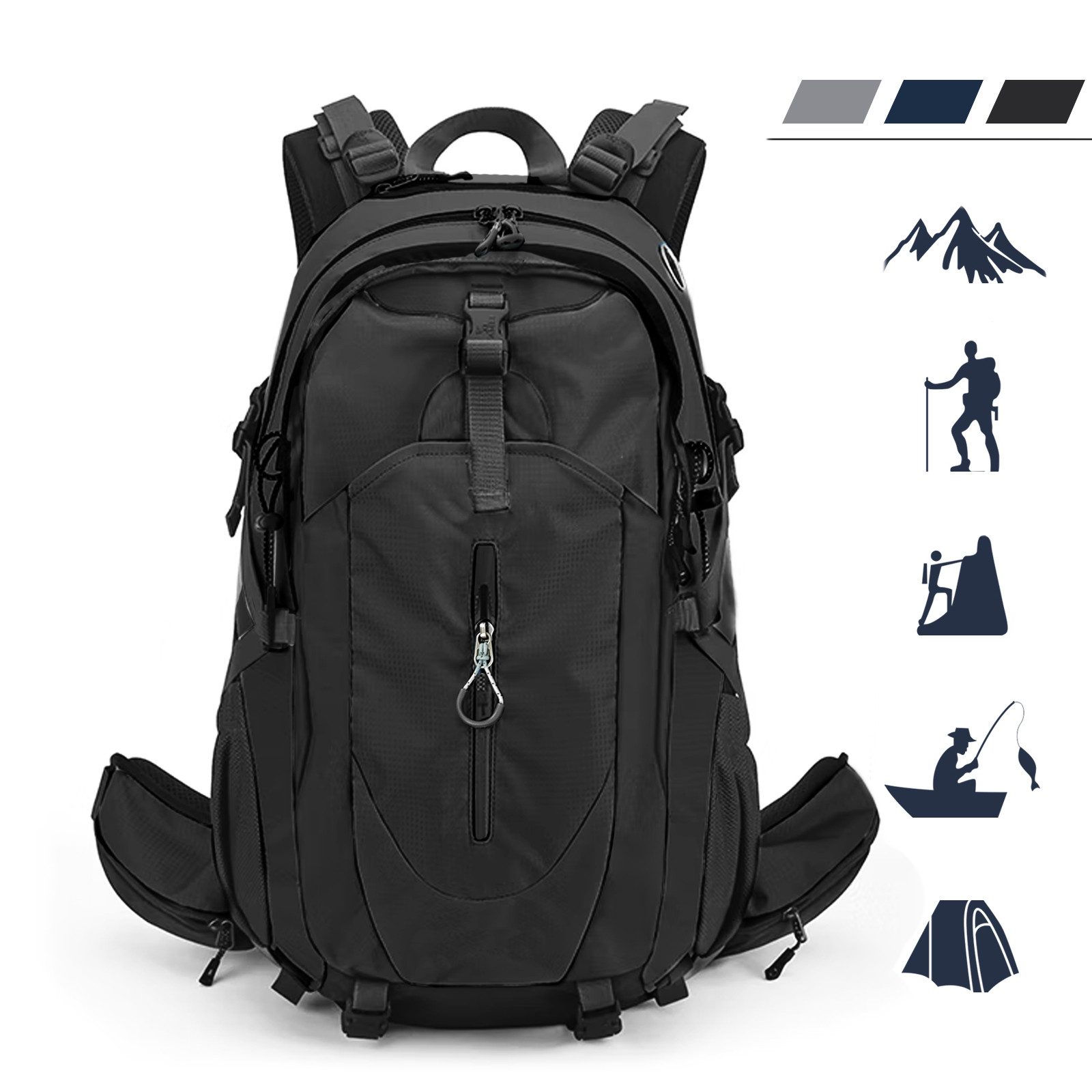 Wanderrucksack 40L Großer Wanderrucksack mit Rückenbelüftung, Wasserdicht