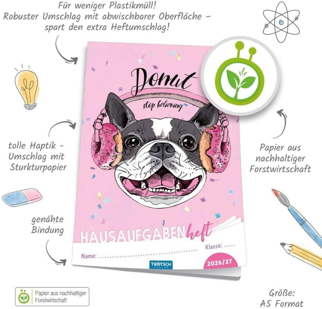 Trötsch Verlag Schulheft TRÖTSCH Hausaufgabenheft Hund – Grundschule 2026/27
