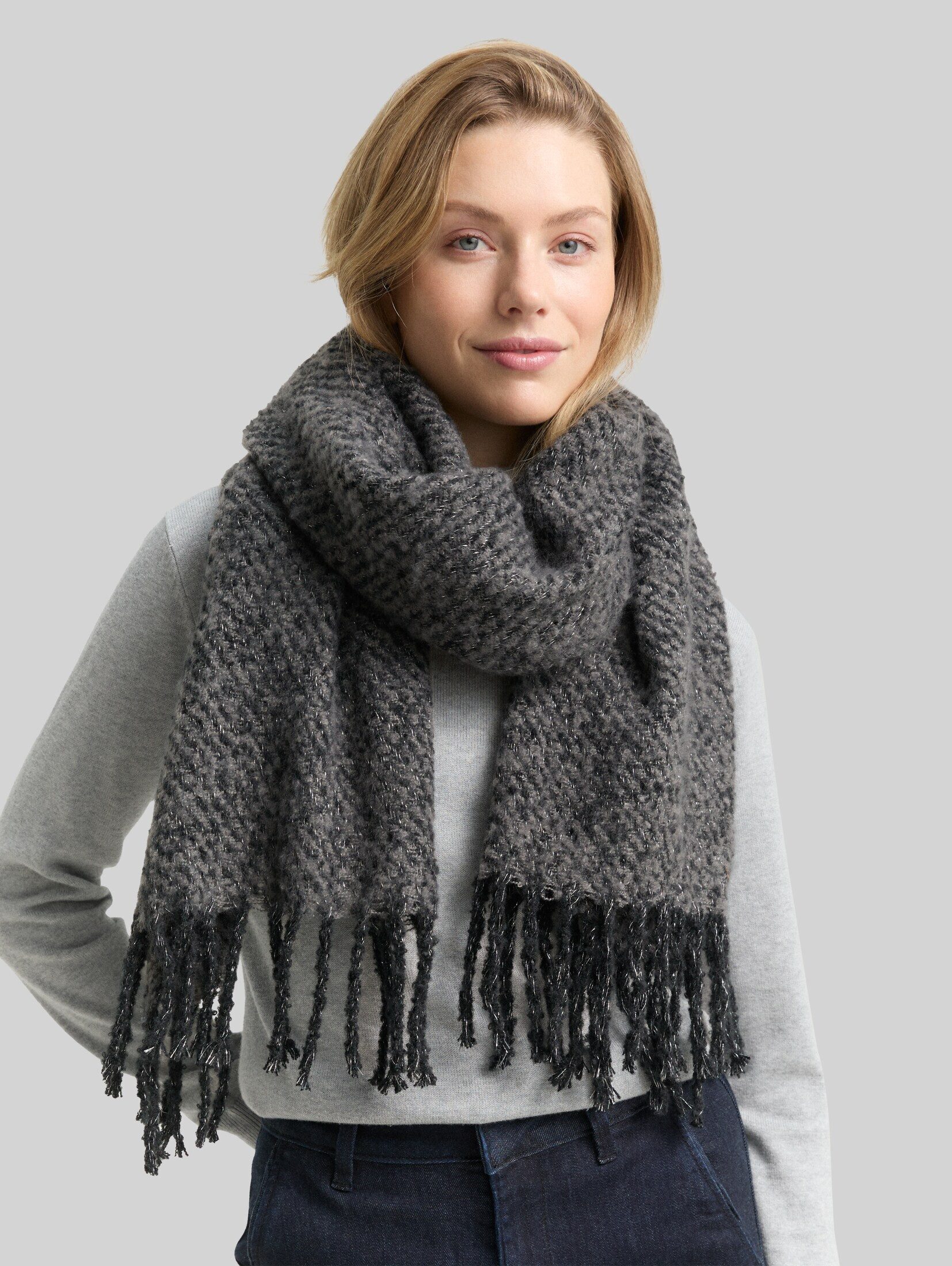 TOM TAILOR Strickschal Accessoire, Schal mit Glitzer-Effekt