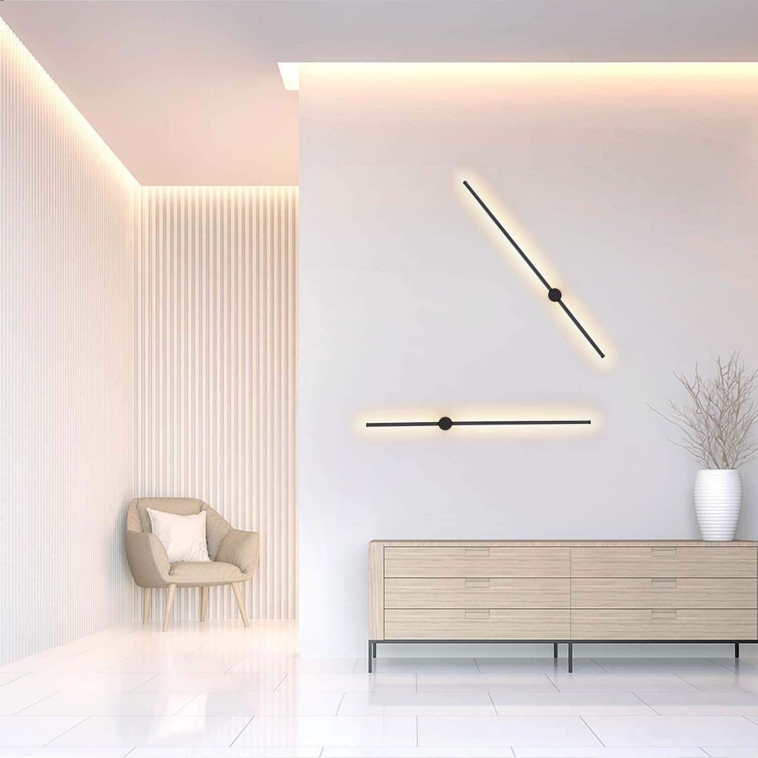 ZMH LED Wandleuchte Wandlampe Schwarz 100cm günstig online kaufen