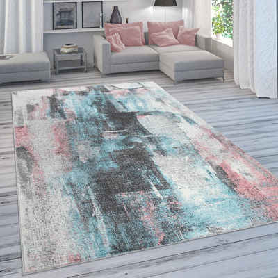 Teppich Farbverlauf Pastellfarben Abstrakt Teppich, Paco Home, Rechteckig, Höhe: 13 mm