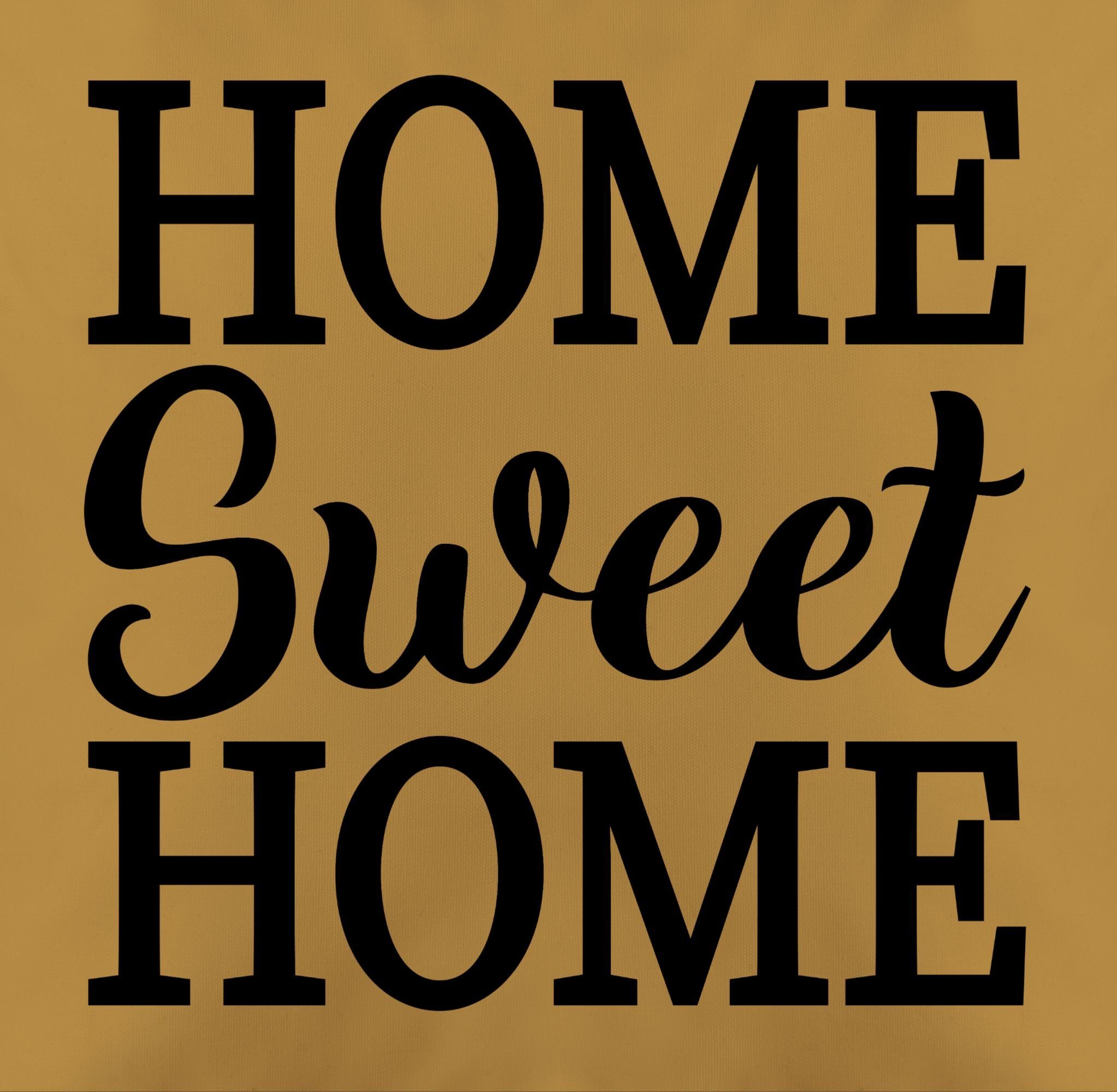 Dekokissen Home- Sweet Home Statement Shirtracer Gelb 3 schwarz,