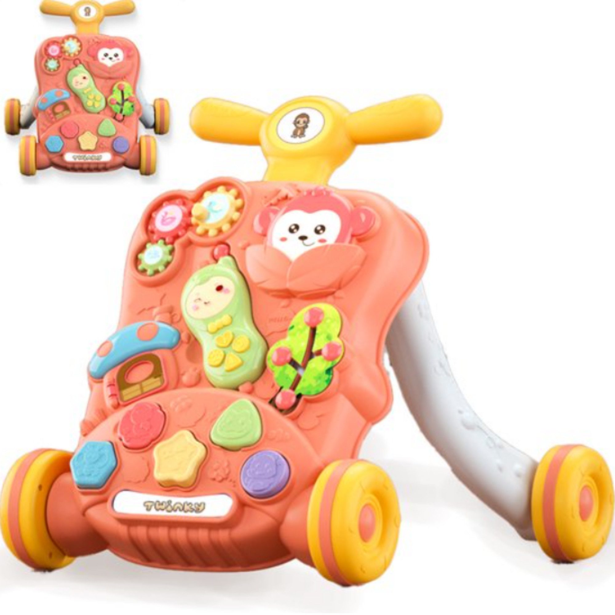 TWINKY Babywalker Babywalker, Lernspielzeug, Schiebe-Lauflernhilfe, Inklusive praktischem Spielset.