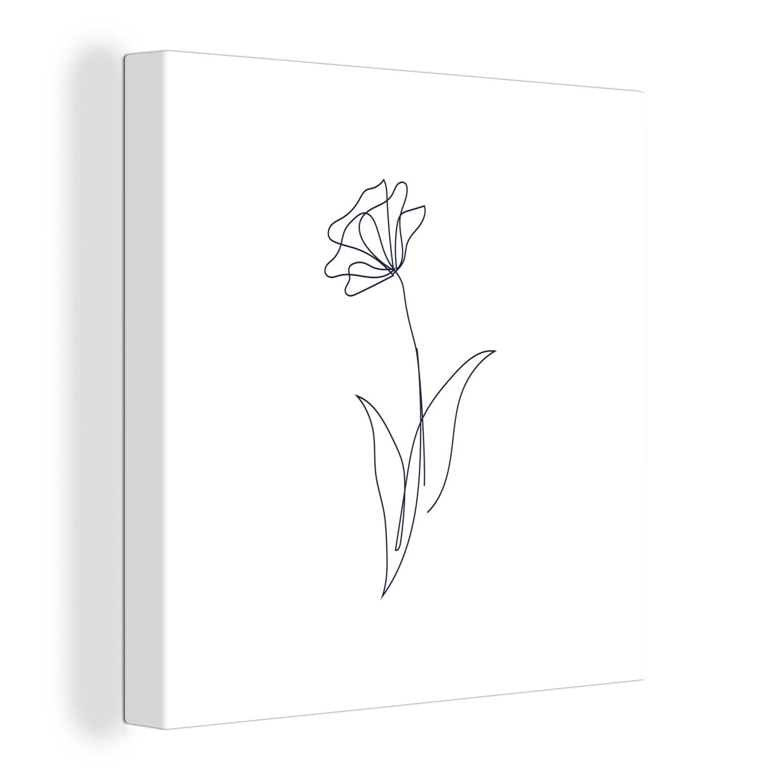 OneMillionCanvasses® Leinwandbild Blume - Narzisse - Botanisch, (1 St), Leinwand Bilder für Wohnzimmer Schlafzimmer