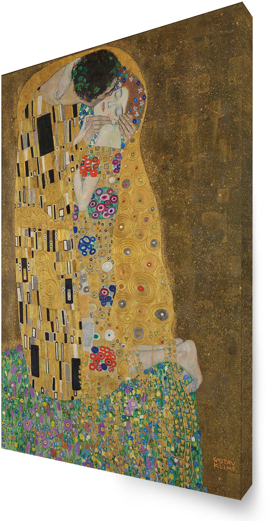 Art for the home Leinwandbild Kuss (Gustav Klimt), Art, Kiss (1 St), der Kuss 100 x 70 cm
