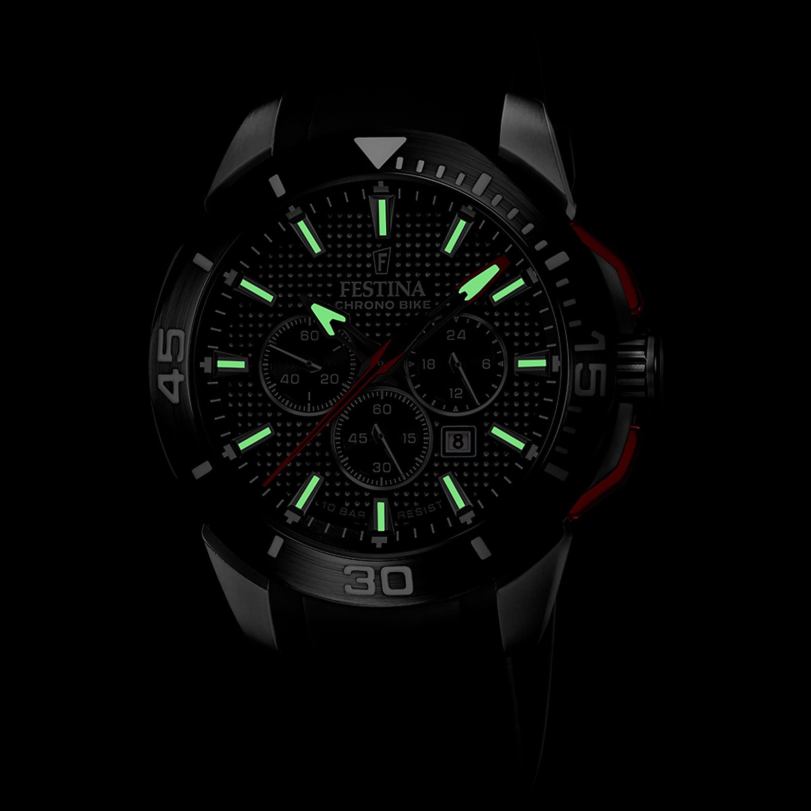 Festina Quarzuhr Festina Herrenuhr Kautschuk schwarz, (Analoguhr), Herren Armbanduhr rund, Kautschukarmband schwarz, Sport