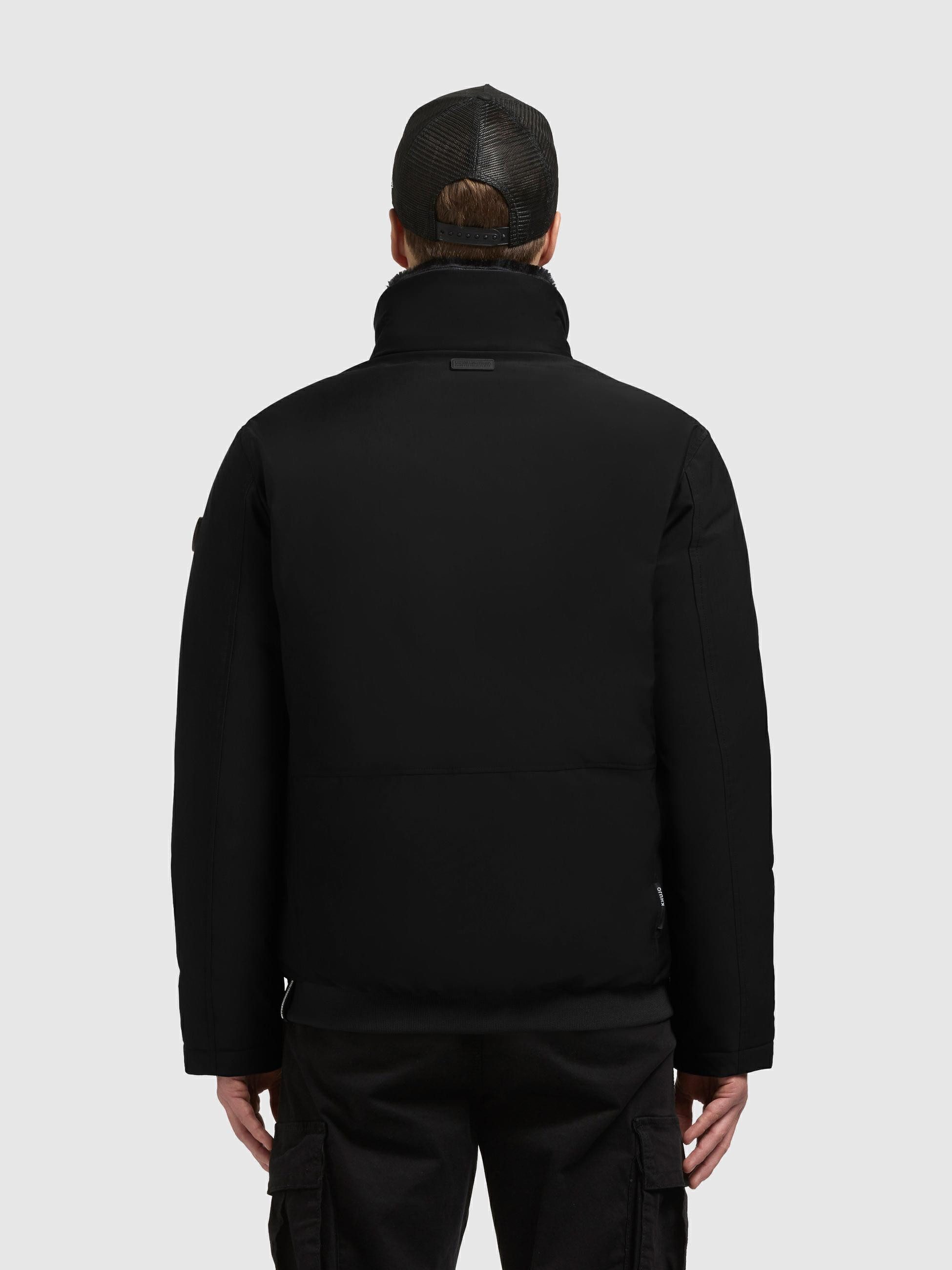 khujo Outdoorjacke Huey Herren Winterjacke mit abnehmbarem Plüsch-Besatz