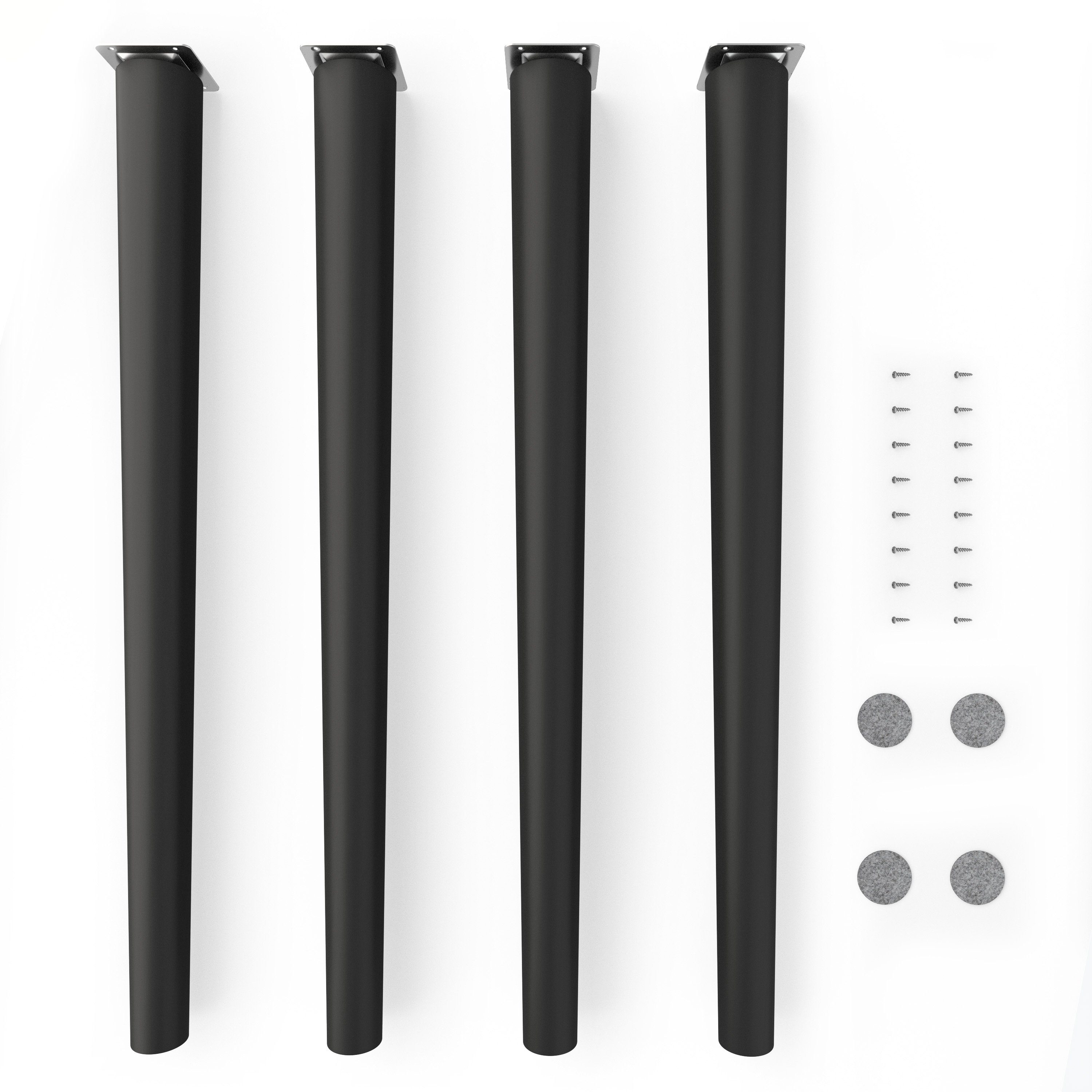 sossai® Мебельfuß Holzmöbelfüße Schwarzmatt - gerade Ausführung, (4-St), 8cm - 71cm