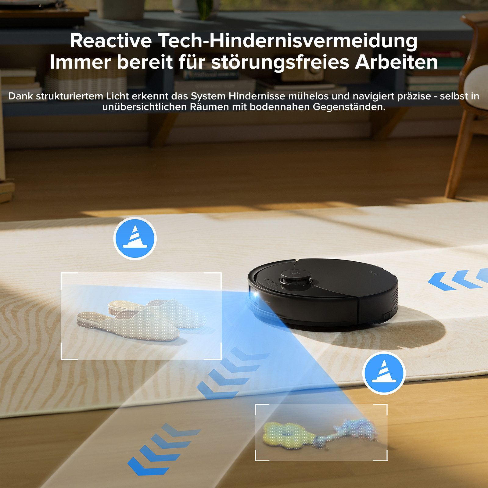 Roborock Saugroboter Q10 PF, 10000Pa, Dual Anti-Tangle-System (Upgrade von Q8 MAX/S8), 10000 Pa HyperForce Saugkraft, ReactiveTech-Hindernisvermeidung, 5200 mAh, PreciSense® LiDAR-Navigation, APP-Bedienbar