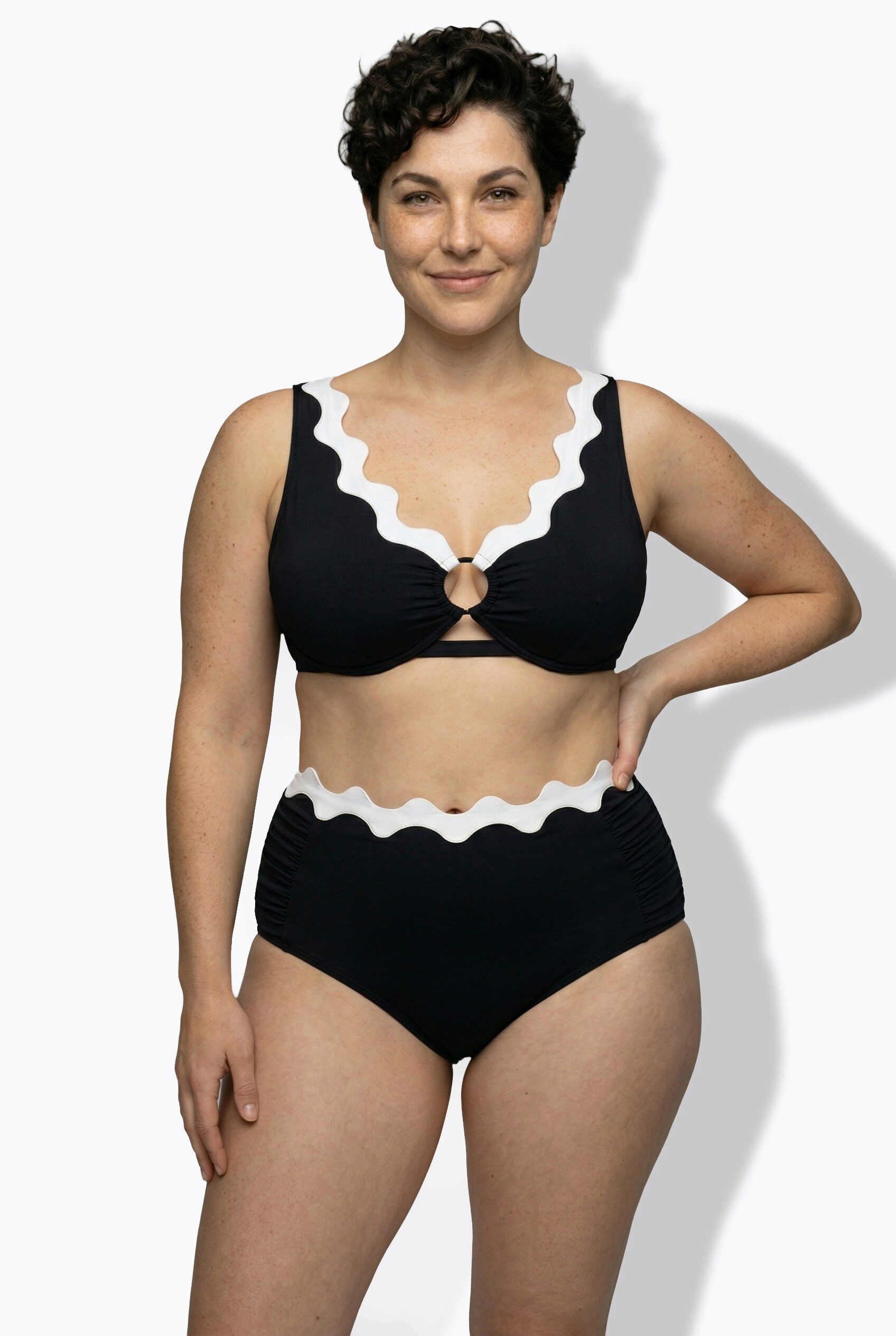 Ulla Popken Soft-BH Bikini Wellenkanten Softcups Träger verstellbar