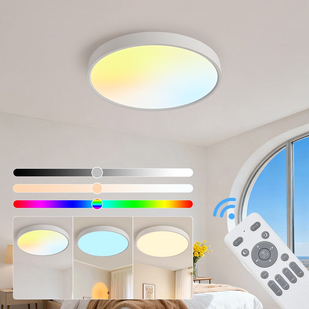 Eurotondisplay LED Deckenleuchte LED Deckenleuchte 698 RGBIC dynamische Himmel- & Naturlichteffekte, LED fest integriert, Warm bis Kaltweiß RGBIC, Lichtfarbe und Helligkeit einstellbar
