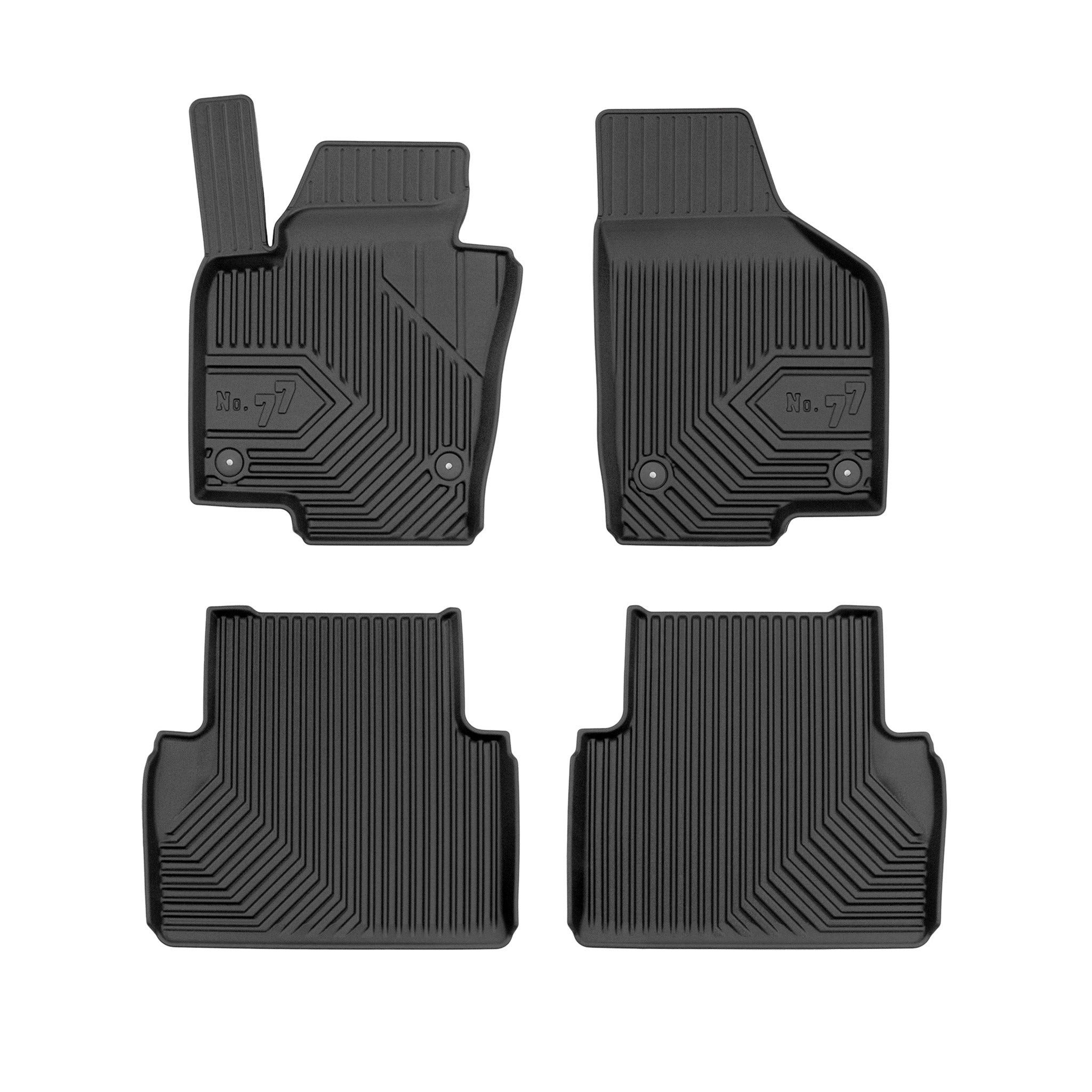 Auto-Fußmatten Gummimatten No.77 für VW Sharan II 2010-2022 TPE Gummi Schwarz 4 tlg
