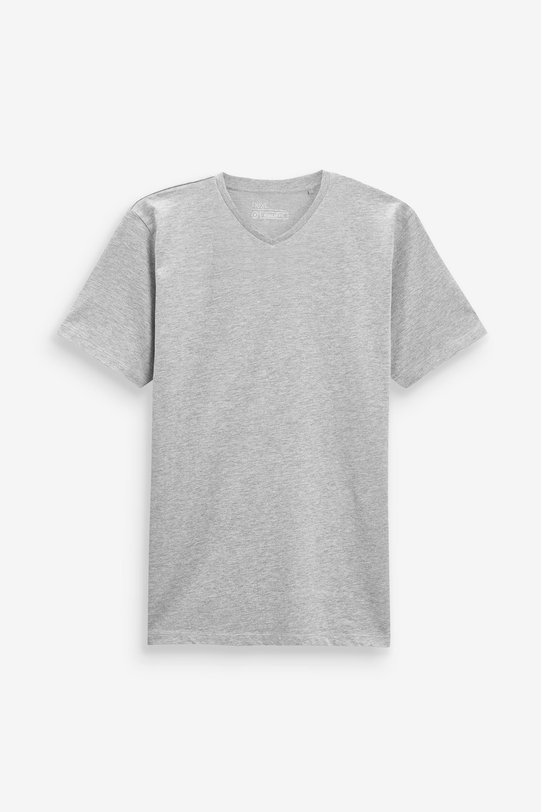 Grey im Marl Fit V-Ausschnitt T-Shirt Next (1-tlg) Regular T-Shirt mit