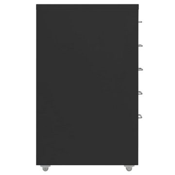 vidaXL Aktenschrank Aktenschrank mit Rollen Schwarz 28x41x69 cm Metall