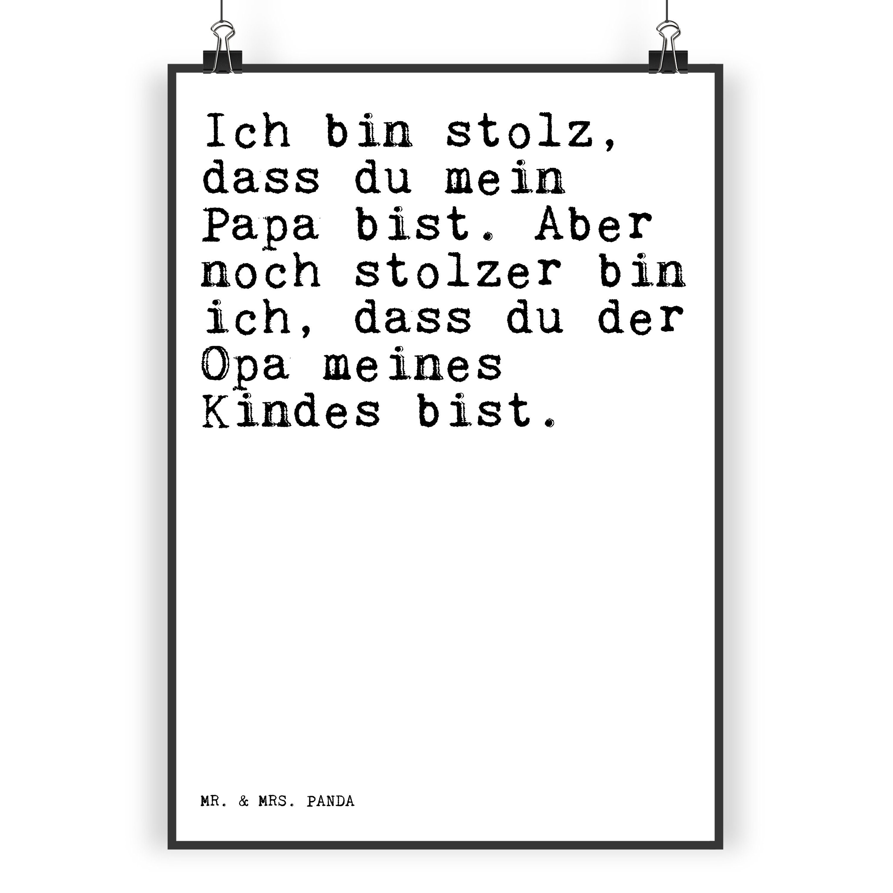 Mr. & Mrs. Panda Poster »Ich bin stolz, dass... Weiß Geschenk, Opa