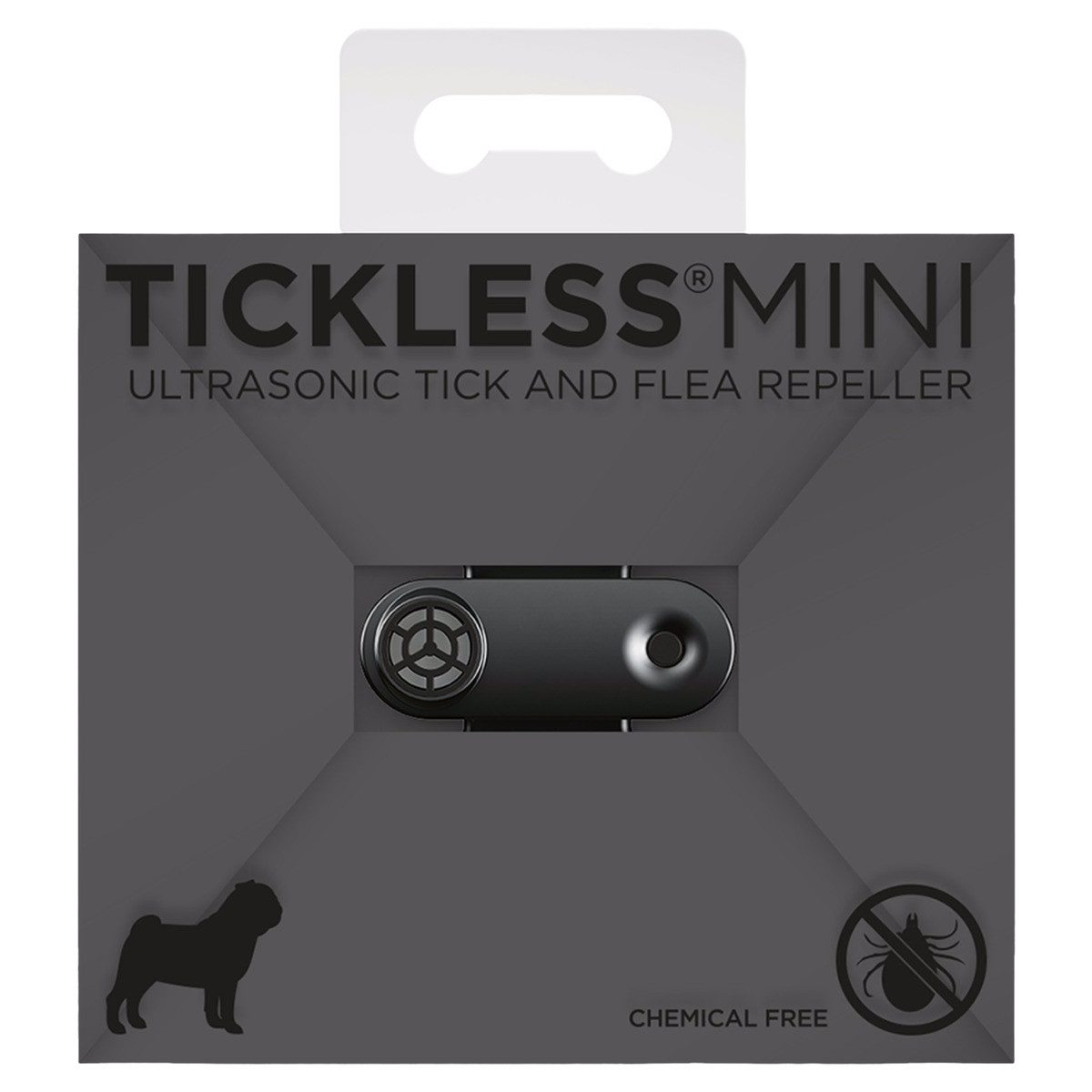 Tickless Insektenvernichter MINI DOG schwarz - wiederaufladbares Ultraschallgerät gegen Zecken &