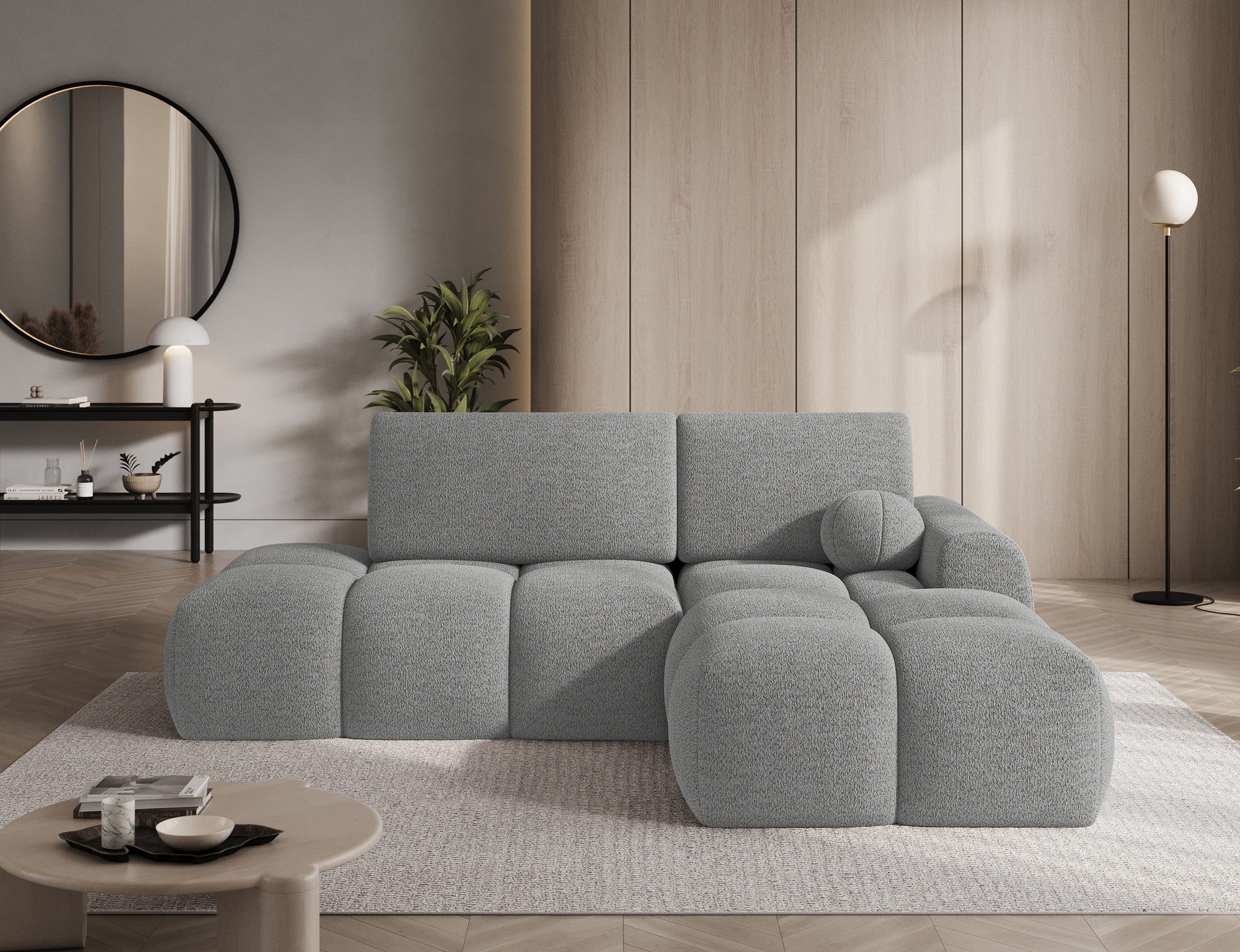 Lukas Möbel Ecksofa Ecksofa Vittario mit Bettkasten Schlaffunktion in Bubble Design, mit Bettfunktion und Stauraum in Bubble-Optik