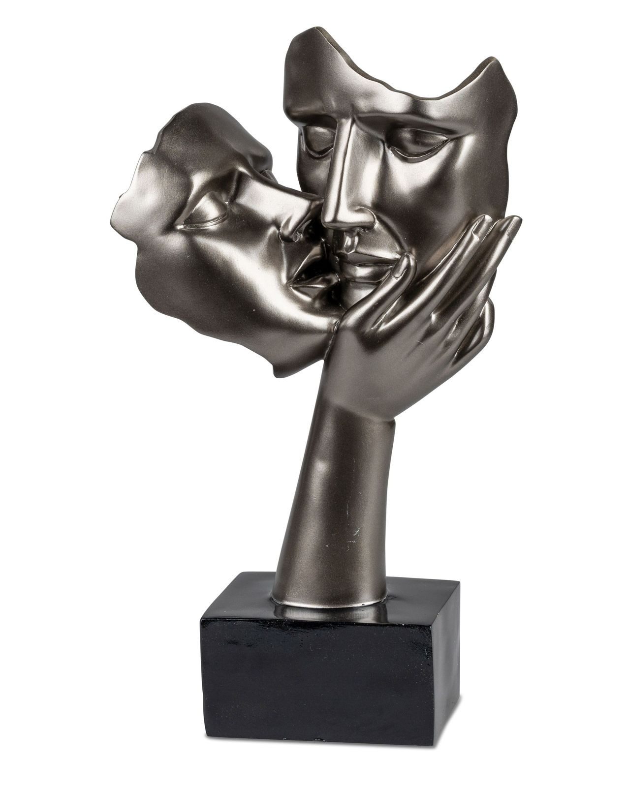 formano Dekofigur Deko Liebespaar auf Sockel Metallic 39 cm Skulptur Figur