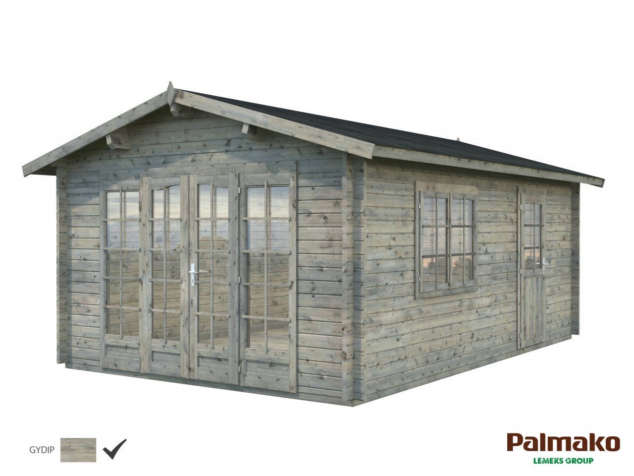 Palmako Gartenhaus Irene cm Blockbohlenhaus, grau 380x570 19,0 BxT: Holzhaus