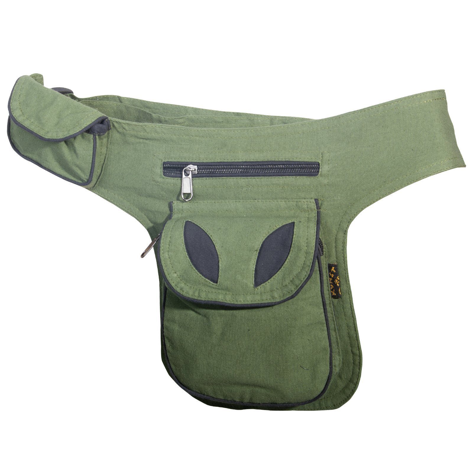 KUNST UND MAGIE Bauchtasche Kunst& Gürteltasche Schulter-Bauchtasche Hüfttasche Magie Hippie Green Army Psy Schwarz 