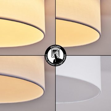 hofstein Deckenleuchte »Villacidro« dimmbare Deckenlampe aus Metall/Stoff in Weiß, 3000 Kelvin, max. 4200 Lumen, dimmbar über herkömmlichen Lichtschalter
