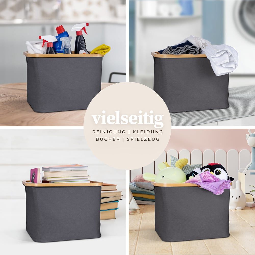 HENNEZ Wäschekorb Aufbewahrungsbox mit Deckel 40L, kompatibel mit IKEA KALLAX Regal, Aufbewahrungsboxen – Bild 4 von 5