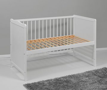 Lüttenhütt Babybett Komplettbett, Textilset "Bärchen", in 2 Größen, 4-tlg., mit Bettbezug, Bettumrandung, Himmel, Matratze, Himmelstange