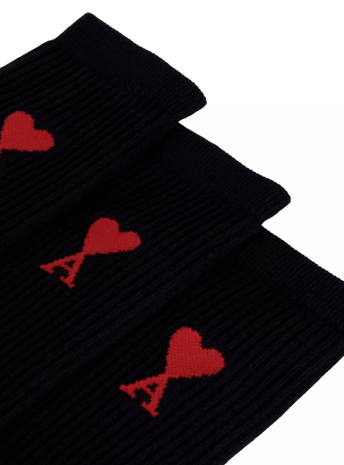 AMI PARIS - ALEXANDRE MATTIUSSI Freizeitsocken Unisex 3-er Pack Ami de Coeur Geschenk-Set Ribbed Knit für eine klassische, zeitlose Optik