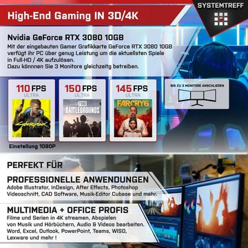 SYSTEMTREFF Gaming-PC-Komplettsystem (27", Intel Core i9 12900KF, GeForce RTX 3080, 32 GB RAM, 1000 GB SSD, Windows 11, WLAN)