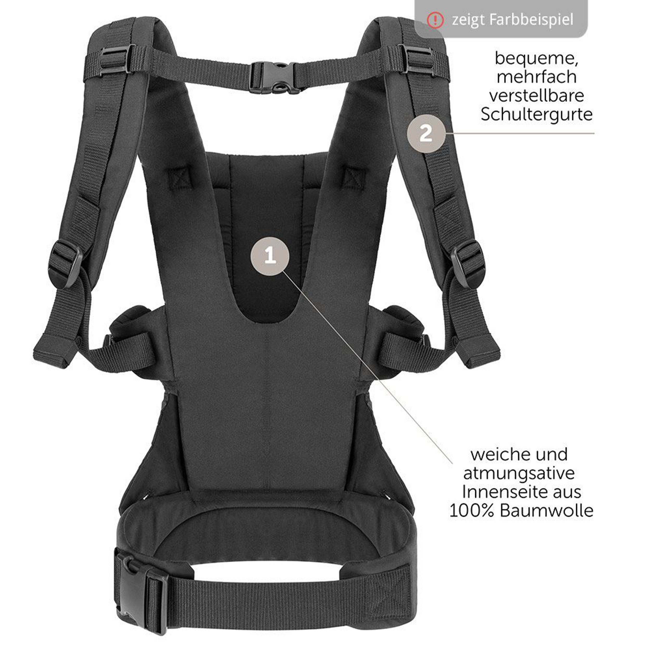 Fillikid Babytrage Walk - Grau Melange, Bauchtrage Rückentrage & Wetterschutz für Baby & Kleinkind (3,5-15 kg)