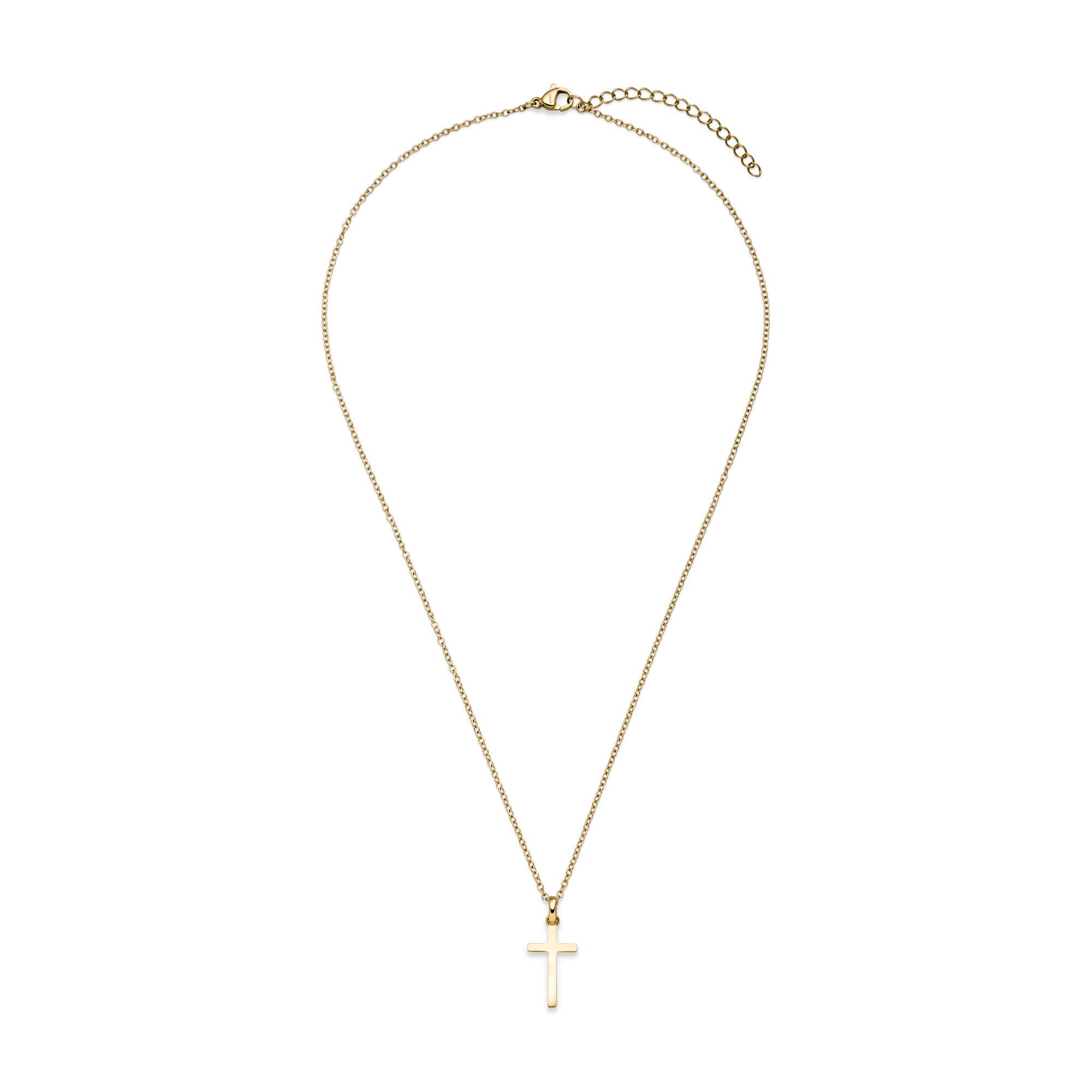 s.Oliver Kette mit Anhänger Modern Cross, Kreuz-Optik