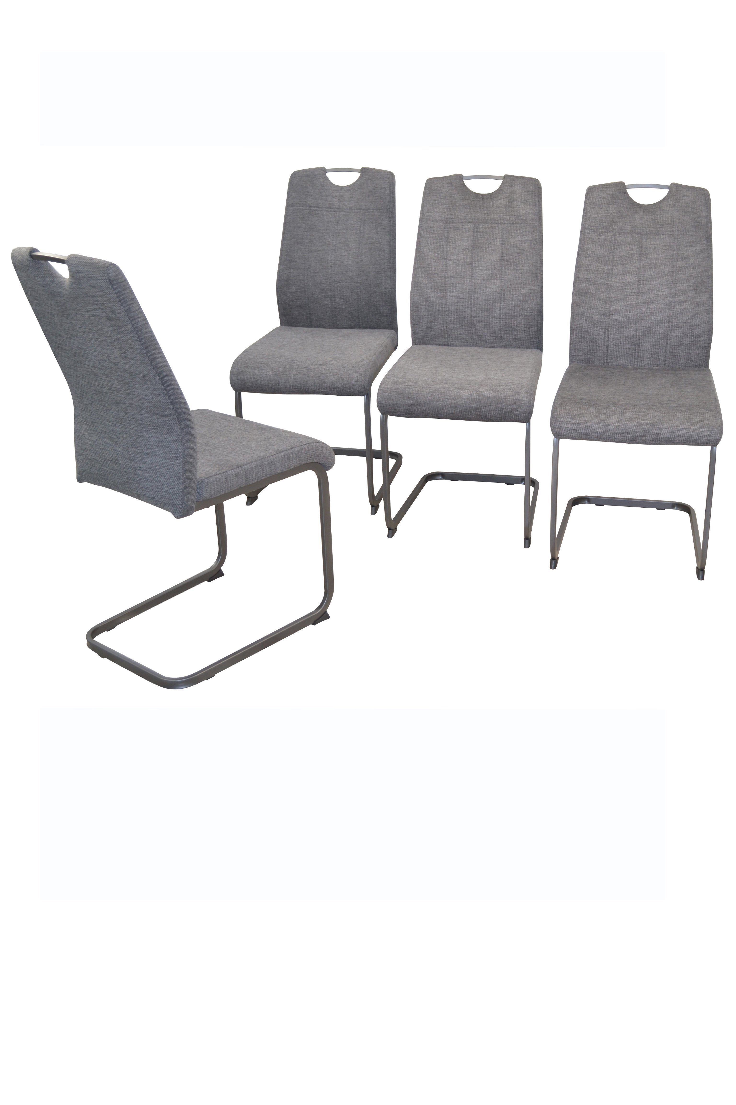 5teiliges einen Set) Stühlen, (Spar-Set, 4 5teilig Essgruppe bestehend Esstisch und aus anthrazit Tischgruppe moebel-direkt-online