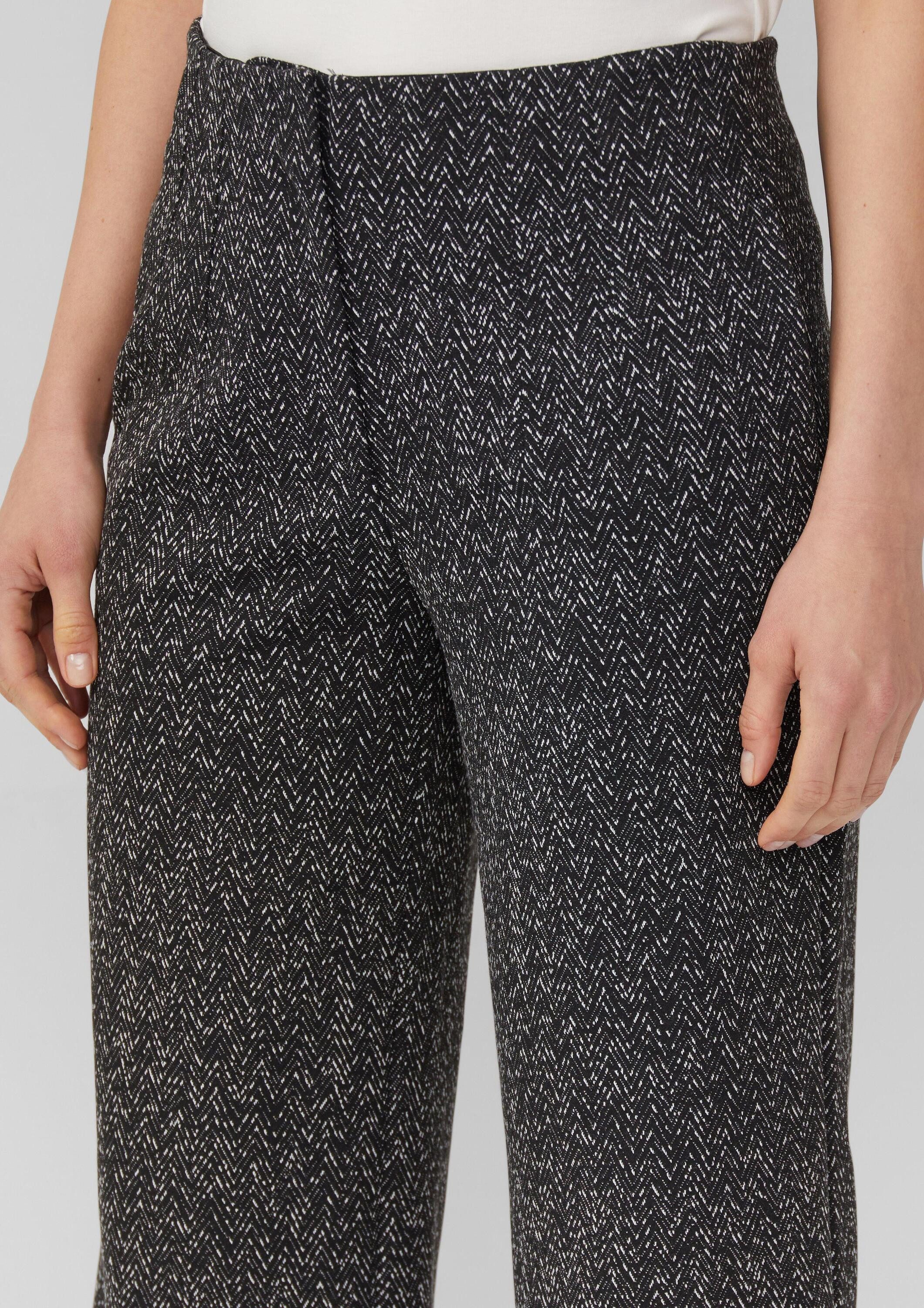 s.Oliver Culotte Hose Culotte aus Jersey mit Fischgratmuster