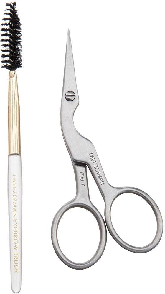TWEEZERMAN Augenbrauen-Kosmetika Brow Shaping Brush, & Scissors 2-tlg
