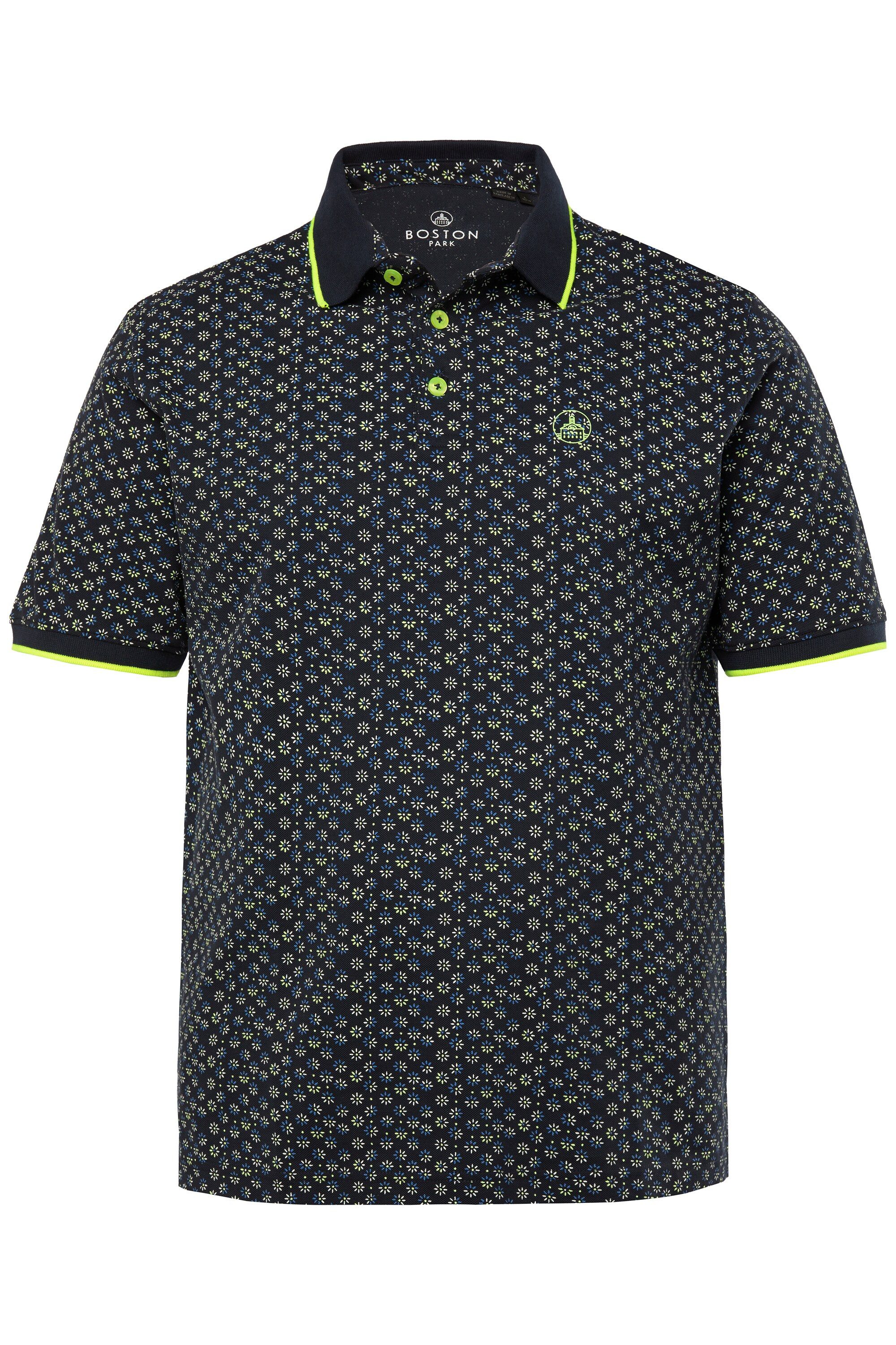 Boston Park Poloshirt Poloshirt Halbarm Alloverprint günstig online kaufen