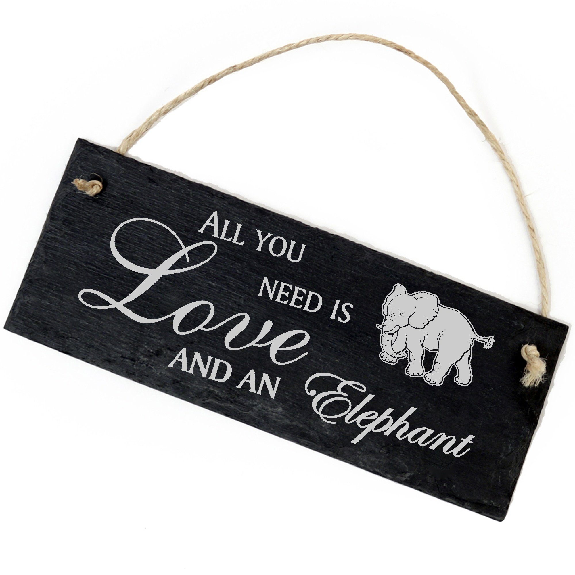 Dekolando Hängedekoration laufender Elefant 22x8cm All you need is Love and an Elephant