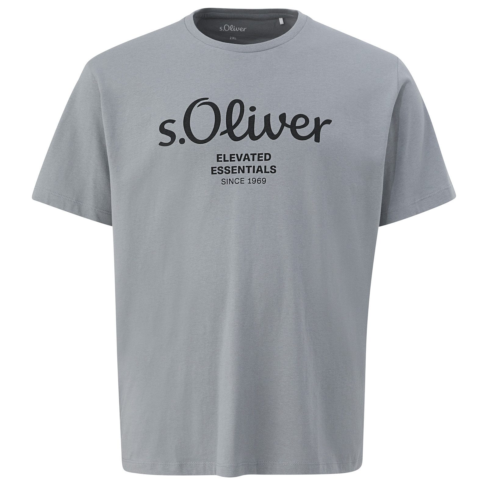 s.Oliver Rundhalsshirt s.Oliver Übergrößen T-Shirt grau günstig online kaufen