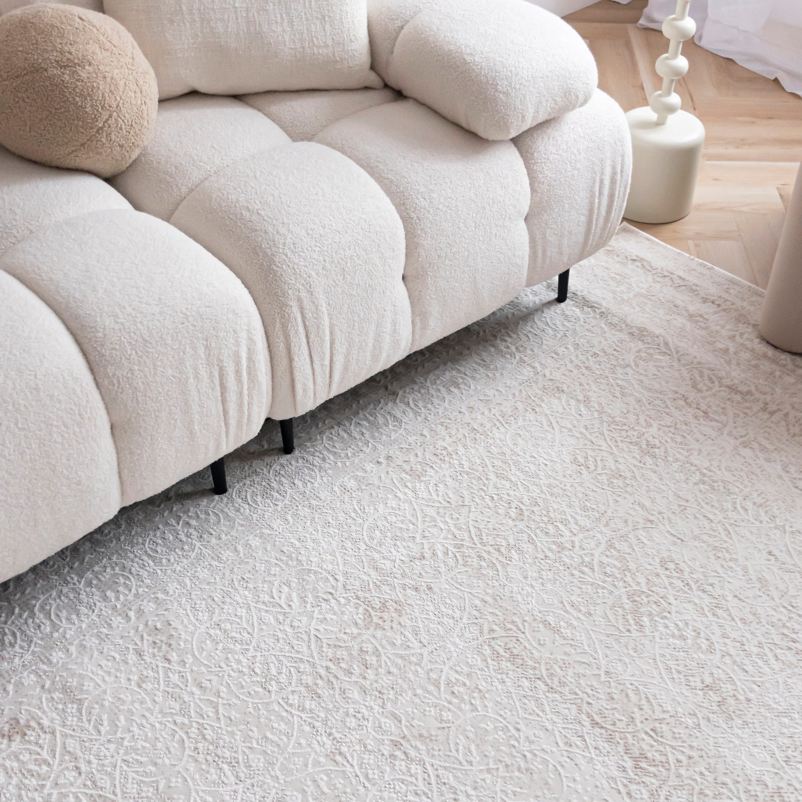 Mazovia Designteppich Modern Abstrakt Beige Creme Wohnzimmer, Schlafzimmer, Esszimmer, Büro, Fußbodenheizung – Bild 5 von 5