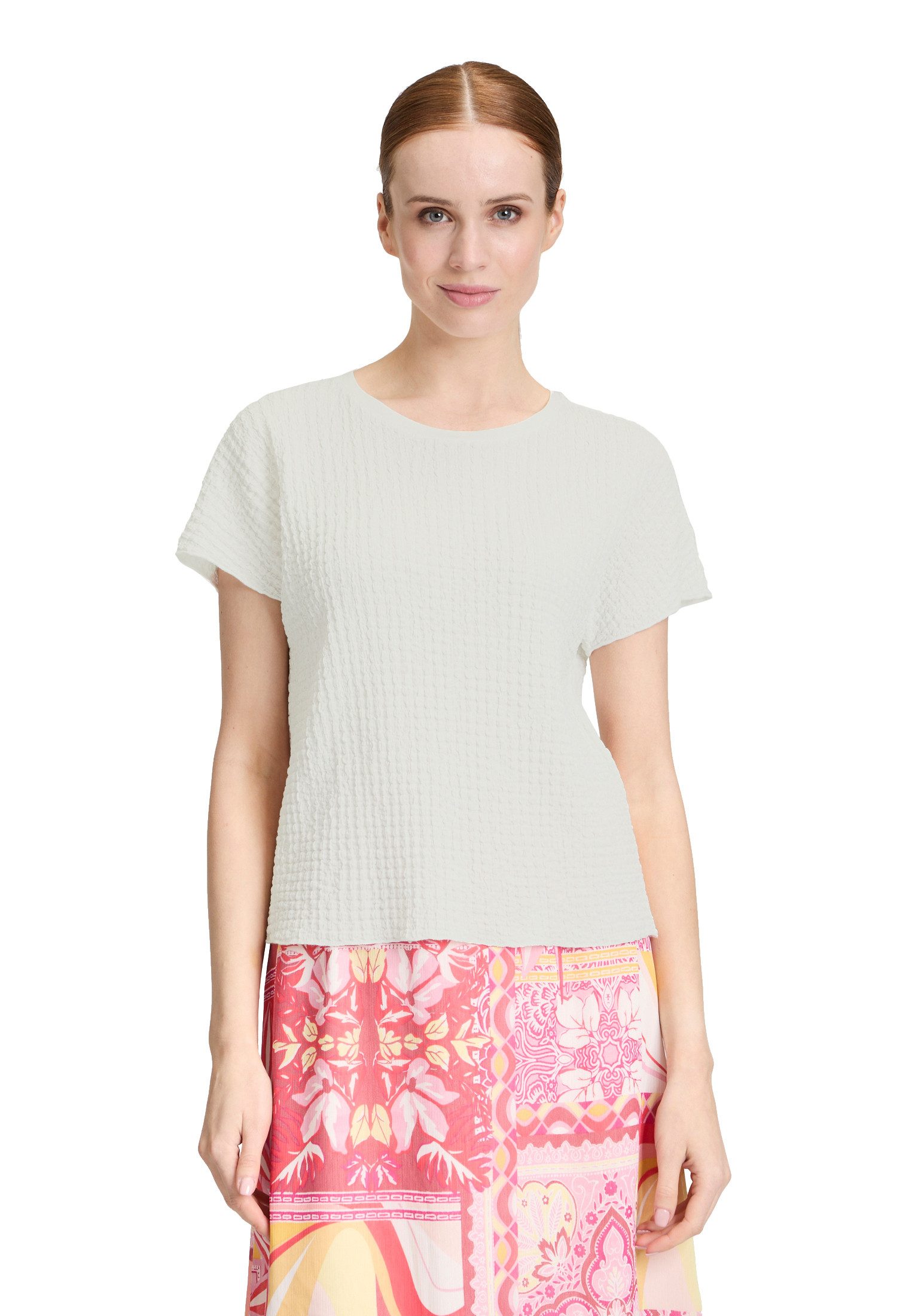 Kurzarmshirt Betty Barclay Damen Strukturshirt mit U-Boot-Ausschnitt