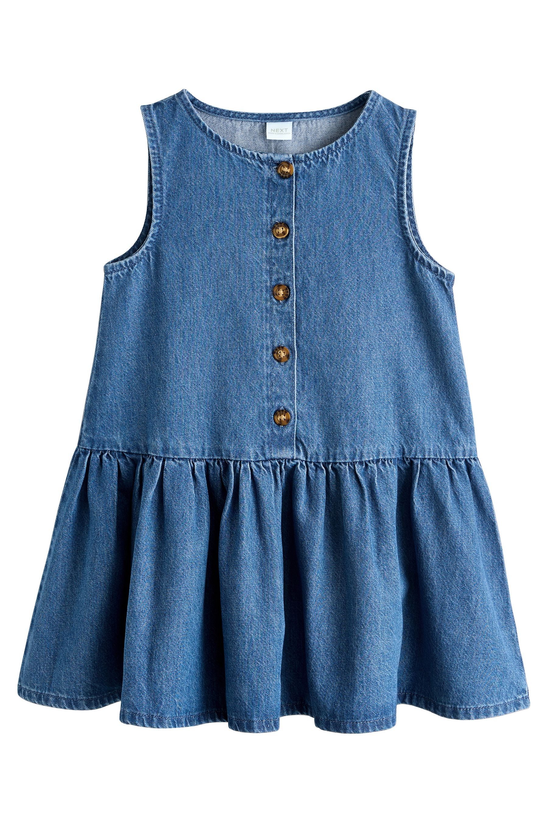 Next Jeanskleid Jeanskleid mit Knopfleiste und tiefer Taille (1-tlg)