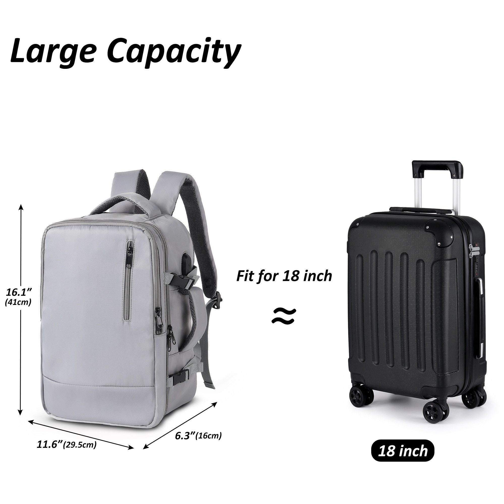 TAN.TOMI Cityrucksack Rucksack Wasserdichter Backpack Schultasche mit Laptopfach, Handgepäck Rucksack Für Flugzeug Unter Sitzplatz Tasche