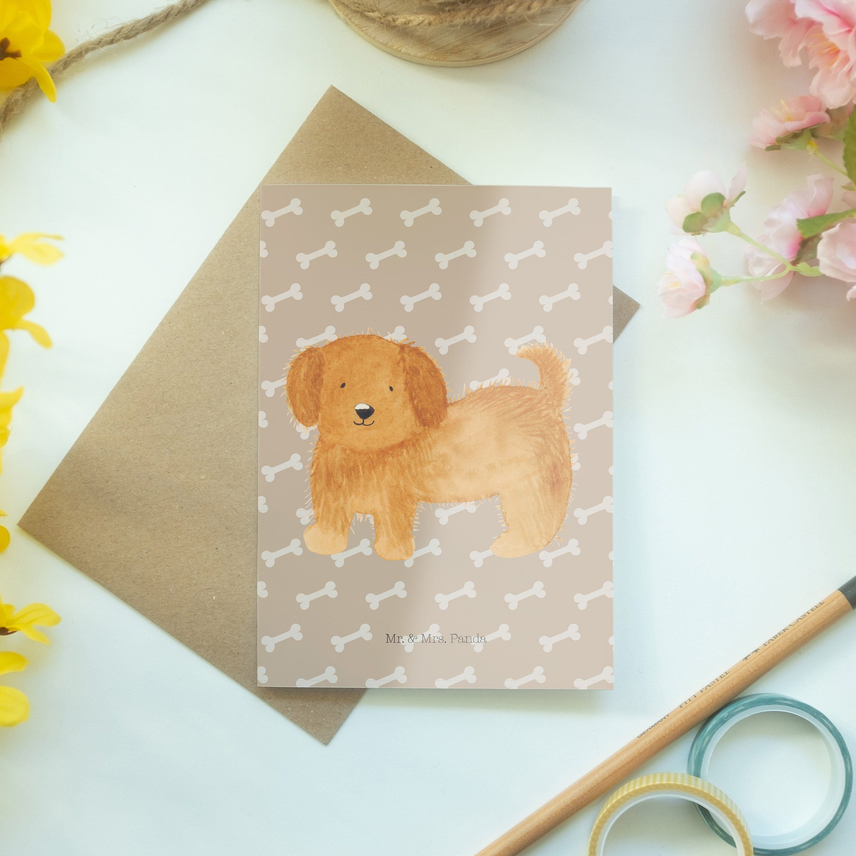 Hochzeitskarte, - Grußkarte flauschig Mr. & Hundeglück Geschenk, - süß, Mrs. Hund Panda Klappkar