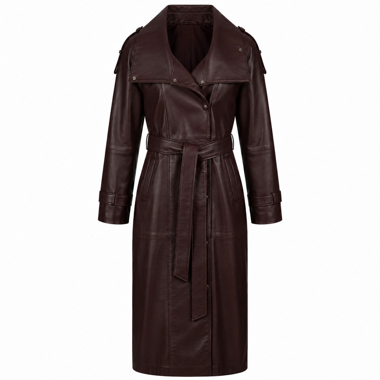 Mouflon Lederjacke Angel Echtleder-Mantel mit modischem Designerkragen