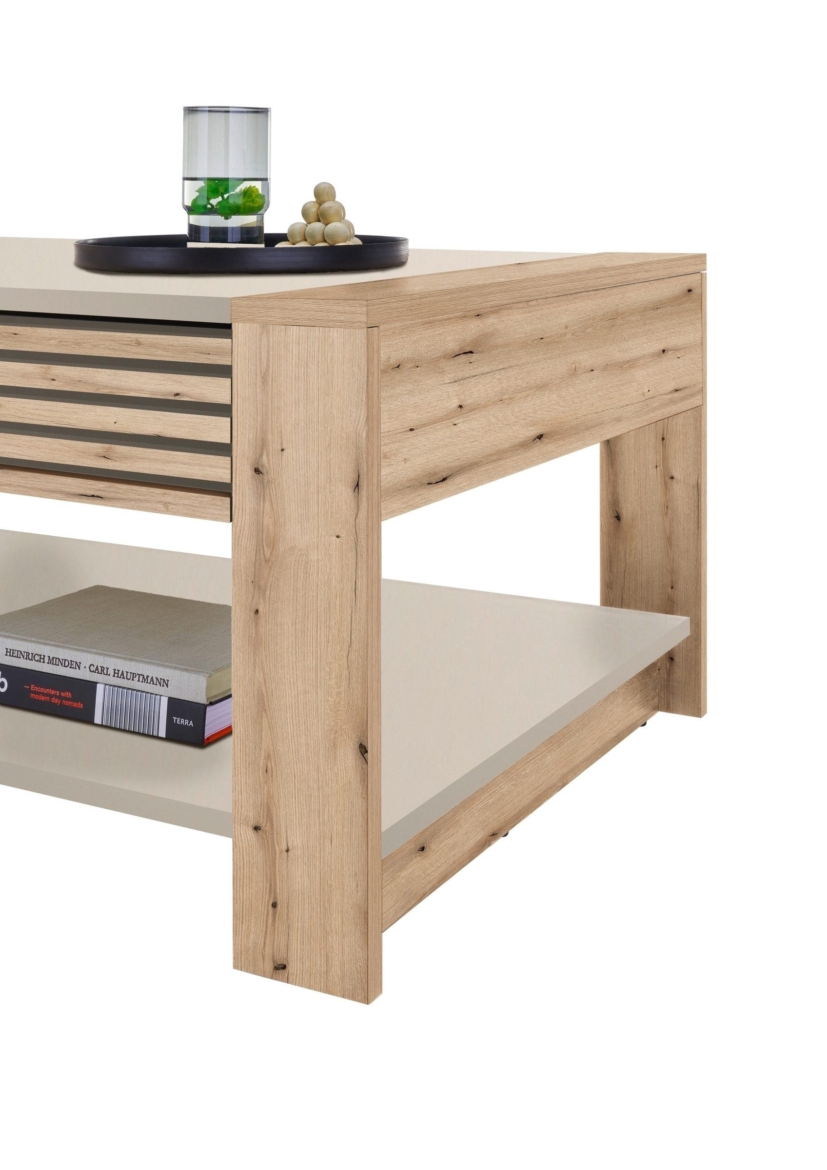 Stolkom Sp.z.o.o. Couchtisch Schublade, Artisan Eiche Dekor, kaschmir - 108x42x60cm (BxHxT)
