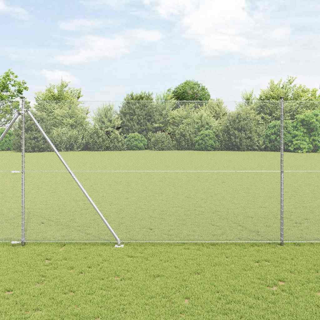 vidaXL Zaunpfosten Silber, (1-St)