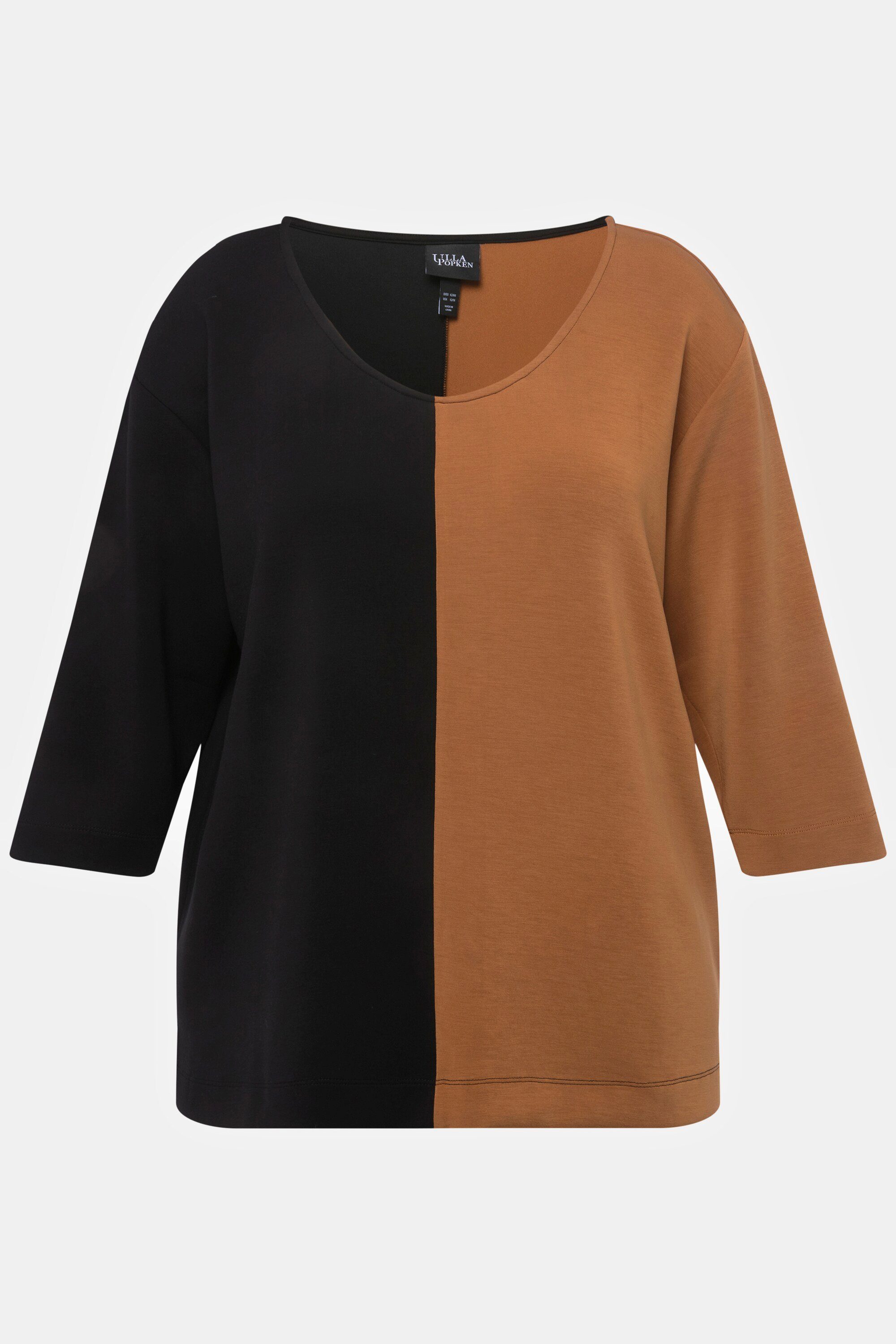 Sweatshirt Rundhals Sweatshirt Colorblocking Popken Ulla 3/4-Arm