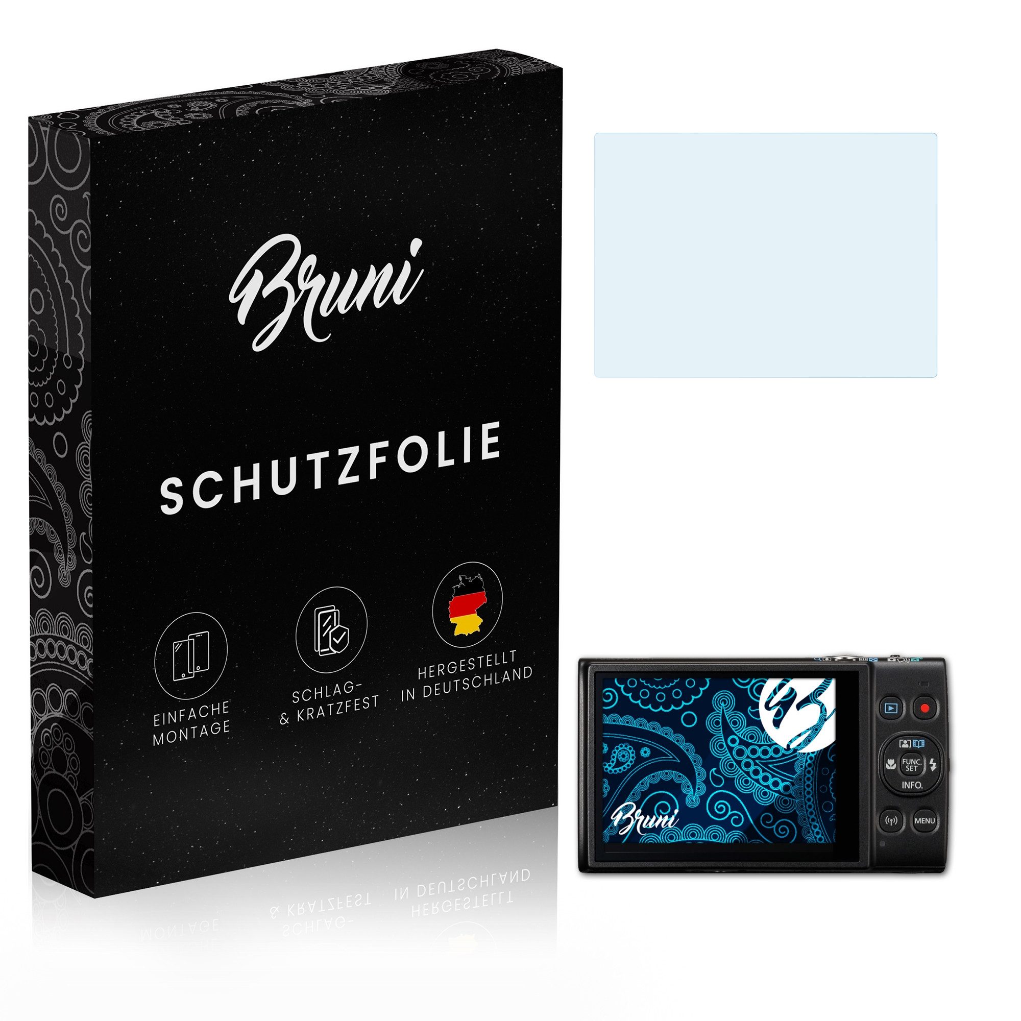 Bruni Schutzfolie für Canon Digital IXUS 285 HS, (2 Folien), praktisch unsichtbar