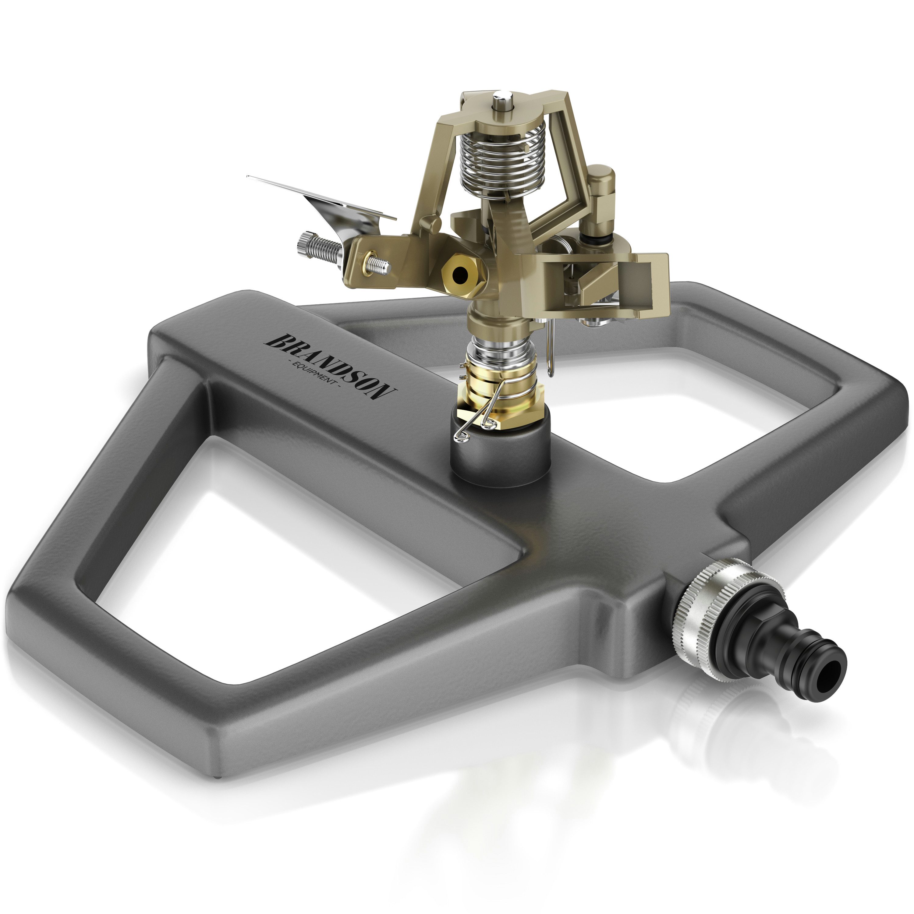 Brandson Kreisregner Vollmetall-Rasensprinkler 360°, Impulskreisregner, für Flächen bis 314 m², (1-St), einstellbar & robust (bis 20 m), Metall, Zink, Gardena-kompatibel