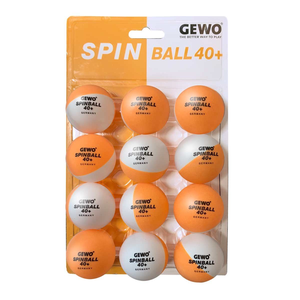 Tischtennisball GEWO 40+ 12er Spinballs Gewo