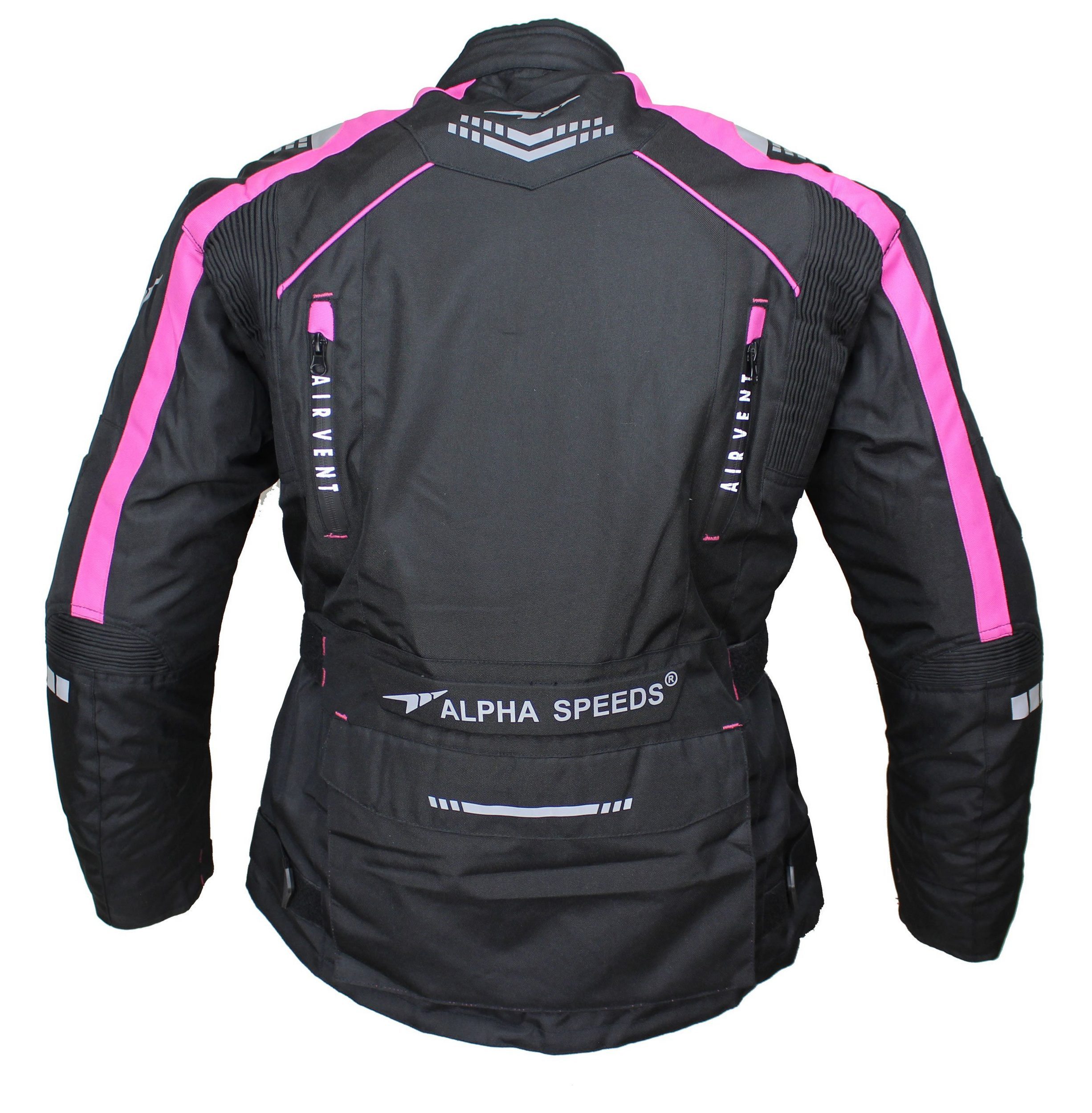 Alpha Speeds Motorradjacke Damen Motorrad Textil Jacke Biker wasserdicht Jacke mit Protektoren Sport, Innenjacke ist trennbar: All Season, Pink – Bild 3 von 5